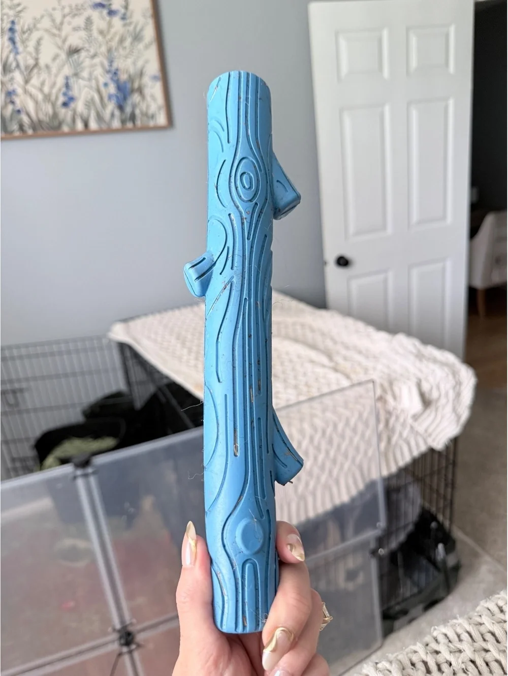 Blue Rubber Stick Dog Toy – Fetch & Chew Toy